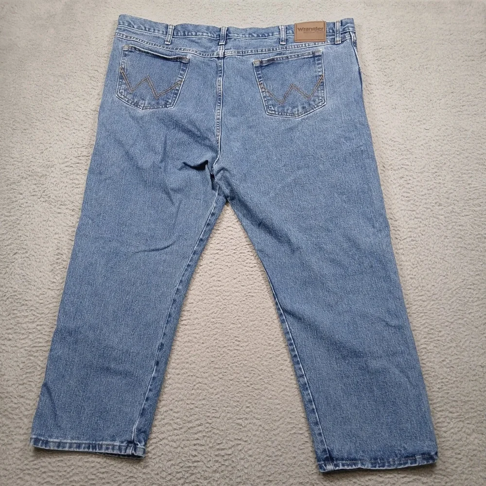 Wrangler‎ Rugged Wear Jeans Men's 46x28 Blue 100% Cotton Denim Made in Nicaragua